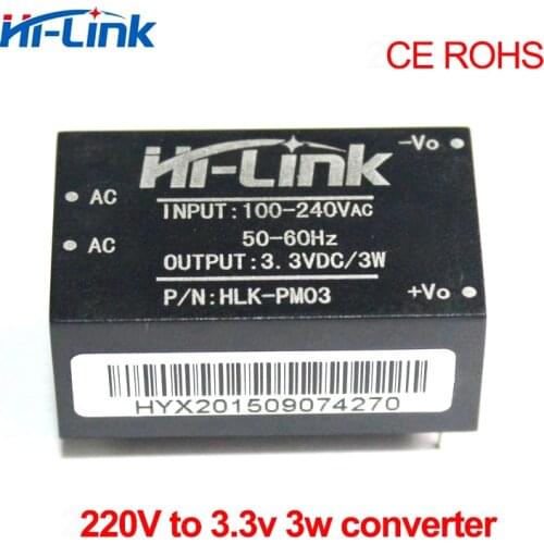 Free shipping 2 pcs/lot HLK-PM03 220v 3.3V 3W AC DC isolated step down power supply module