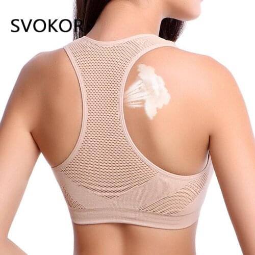 SVOKOR Seamless Hollow Out Women Sport Bra Push Up Fitness Crop Tops Workout Quick Dry Underwear No Wire-Rim Gym Clohting