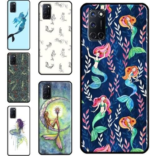 Mermaids in Watercolor Case For OPPO A9 A5 A53 A31 2020 A52 A72 A15 A83 A91 A93 A5S Find X3 Pro Reno 2 Z Funda
