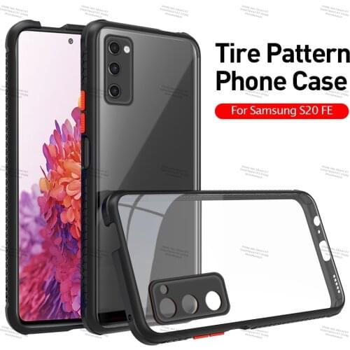 Transparent Back Cover Samsung Galaxy S20 FE 4G 5G Tires Texture Bumper for samsung galaxi S20 plus ultra Soft Silicone Shell
