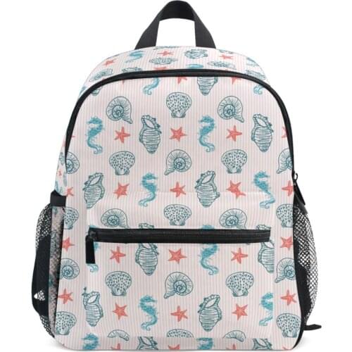 Children School bags Boys Girls Primary school Backpack Kids Orthopedic Seahorse Seashell school backpack schoolbags mochila