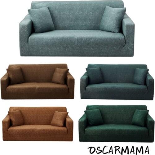 Elastic Plain Solid Soft Sofa Cover Stretch Tight Wrap All-Inclusive Couch Top Living Room Funda L Shape Seat Slipcover Armchair