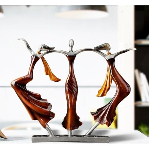 EUROPEAN RESIN DANCING GIRL DECORATIONS CREATIVE LIVING ROOM PORCH STUDY CRAFT GIFT DECORATION ABSTRACT CHARACTER ART ORNAMENT