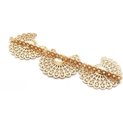 Spacer Bars Connectors 25 Holes Filigree Flower Base Blanks DIY Findings Dubai Gold tone African Women Wedding Jewelry Making