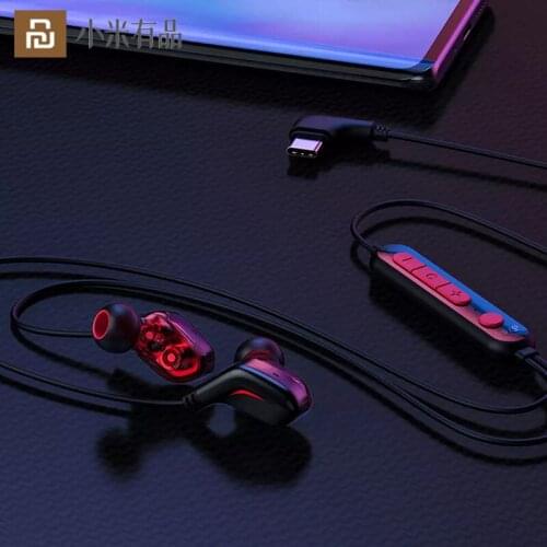 Hot Youpin Immersive Virtual 3D Gaming Earphone RGB Circular Light Effect 2 Modes Comfortable Wear Type-C Adjustable Headphone
