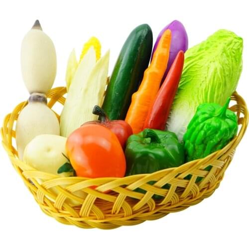 Simulation Vegetables Fake Plastic Tomato pepper eggplant corn Set Model Sitting Room Decorate Food Toys 12 Pcs/set