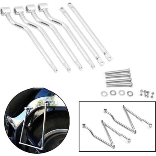 Motorcycle Bike Stainless Steel Saddle Bag Support Bars Bracket Retro Bracket Side Box Hanging Mount Bracket kit for Universal