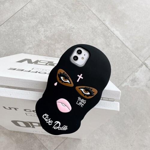 HOT Black Widow Mask Silicone Protective Phone Cases for iPhone 12 Fashion Design Covers for iPhone 11/6/7/8/X/XR/XS/MAX