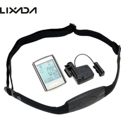 Lixada Multifunctional 3-in-1 Wireless LCD Bicycle Cycling Computer with Cadence Heart Rate Monitor Chest Strap Water-resistant