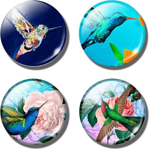 30MM Handcrafted Hummingbird decorative refrigerator magnets Blue bird fridge magnet souvenir message board Home Decoration