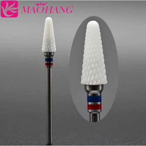 MAOHANG 1PCS High quality 3/32 '' Ceramic Nail Drill Bit Bullet nail file Nail Art Tools Nail Cleaner Bit