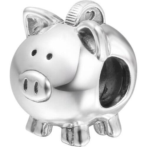 Cute Piggy Bank Charm 2021 Autumn Sterling Silver Jewelry Beads For Jewelry Making Fits Woman DIY Beaded Bracelets