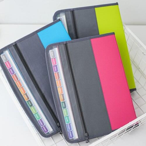 High Quality A4 Multi-layer Organ Bag Zipper Information Briefcase Document File Folder Student Test Paper Holder Pack