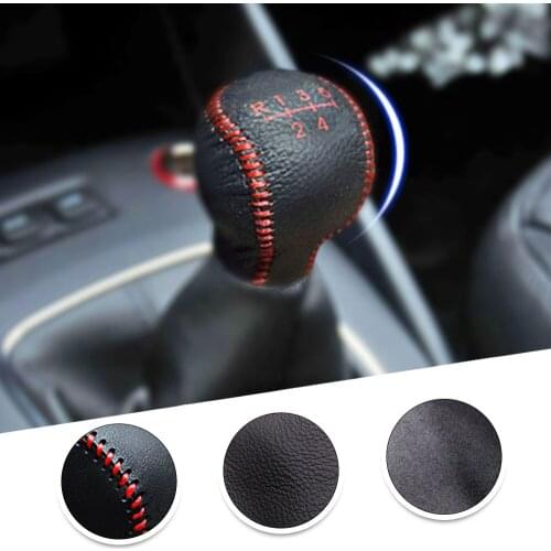 Muchkey Leather Gear Shift Knob Cover MT For VW BORA 2008--2010 2011 2012 GOLF 2008-2012 T0URAN 2011 5 Speed Manual Shift Lever