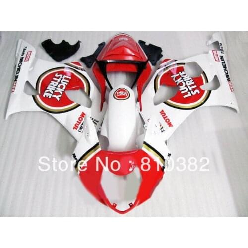 Motorcycle Fairing kit for GSXR1000 03 04 GSXR 1000 GSX-R1000 K3 2003 2004 LUCKY STRIKE red white ABS Fairings set SD53