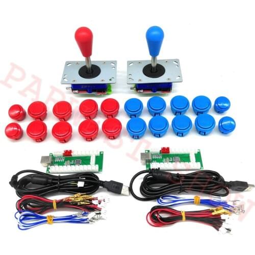 DIY arcade Kits USB Game Control Board with Oval Balltop Zippy Joystick +16PCS 30mm Sanwa Style buttons+4PCS 24mm Buttons