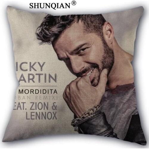 Ricky martin Pillowcase Cotton Linen Square Zippered Pillow Cover Unique Design Customize Your Picture 45x45cm one side
