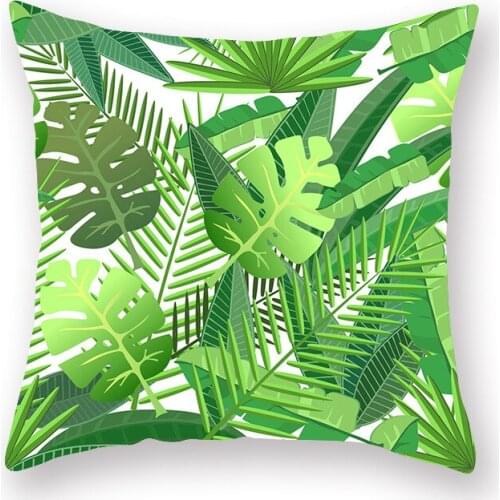 New tropical green plant pillow cover pillow waist pillow cushion living room sofa car home accessories pillow case home