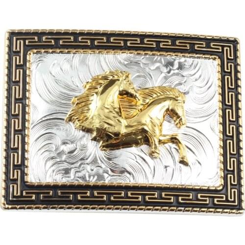 Rectangular Horse Belt Buckle Cowboy Equestrian Belt Accessories