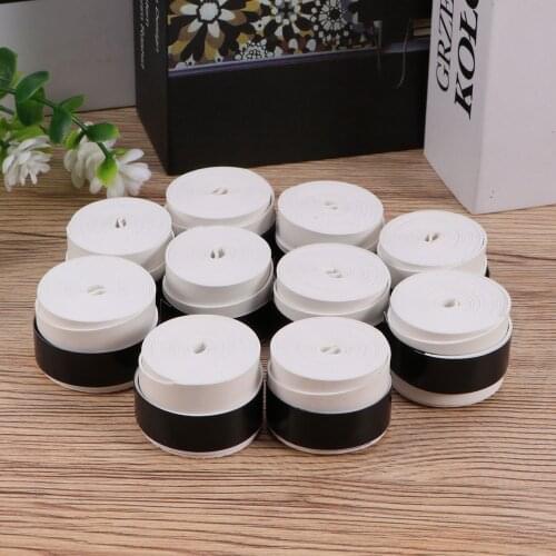 10pcs/lot White Racket Over Grip Anti Perforated Super Absorbent Tennis Squash Racket Badminton Racket Overgrip Tape Sweat Band
