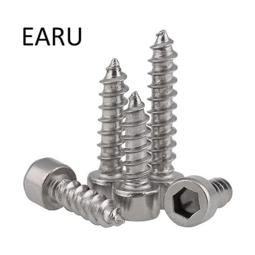 Stainless Steel 304 Cup Hexagon Hex Socket Plug Head Self-tapping Tapping Screw Bolt Stereo Model M6*16/20/25/30/35/50 Wholesale