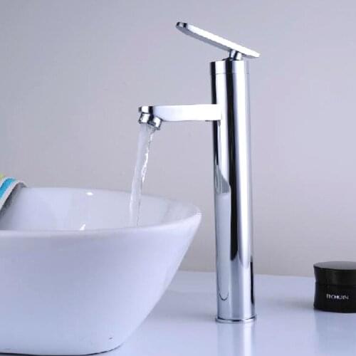 Steel and Brass Material Chrome Finish Deck Mounted Hot & Cold Basin Mixer or Cold Water Tap X8233B