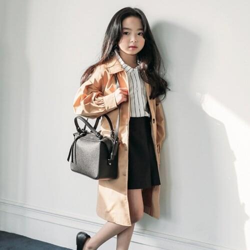 2020 6 8 10 14Yrs Spring Autumn Girls Windbreaker Coat Kids Hooded Outerwear Fashion Baby Kids Jacket for Children Girl Clothing