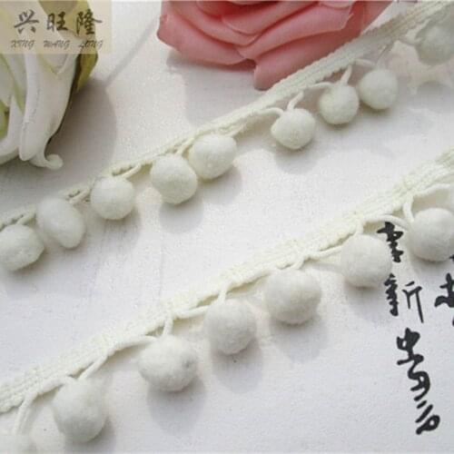 XWL 15Yards 20mm Curtain Cloth Hat Lace Pom Accessories Braid Pompon Trim Ball Fringe Ribbon DIY Sewing Home Textile Decoration