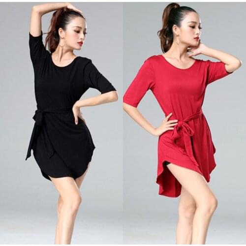 2021 New CM026 Belt Design Striped Bare Back Female Latin Dance Dress Women for Ballroom Belly Modern Dancing Performamnce