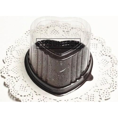 1000pcs Heart Shaped Blister Cake Box Mousse Packaging Plastic Box with Lid Eco Friendly Transparent Food Container