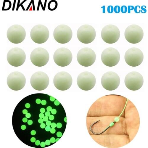 1000PCS Luminous Beads Fishing Space Beans Round Float Balls Stopper Light Balls Sea Fishing Tackle