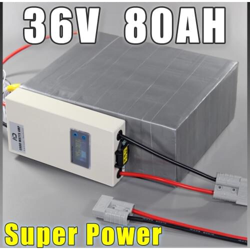 36V 80Ah LiFePO4 Battery Pack ,3000W Electric Bicycle Battery + BMS Charger 36v lithium scooter electric bike battery pack