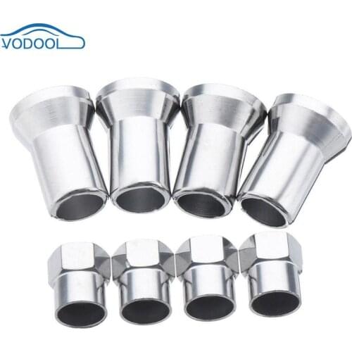 VODOOL 4Pcs TR413 Chrome Car Truck Tire Wheel Tyre Valve Stem Hex Caps with Sleeve Covers Car Tire Wheel Accessories Tyre Valve