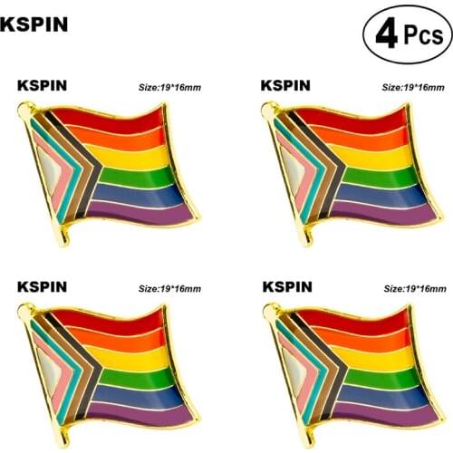 Progress Pride Flag Pin Lapel Pin Badge Brooch Icons 4pcs