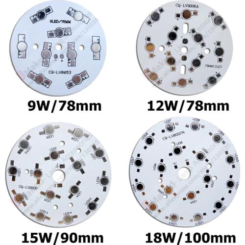18W 100mm led aluminum plate board for high power beads, LED pcb board for bulb light downlight etc