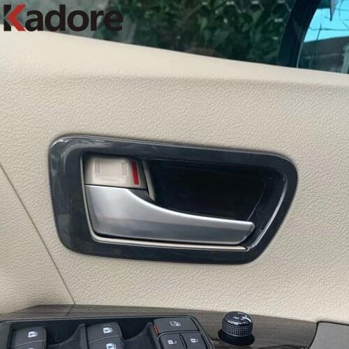 Interior Accessories For Toyota Sienna 2019 2020 Carbon Fiber Car Styling Door Handle Bowl Cover Trim Decoration Frame Sticker