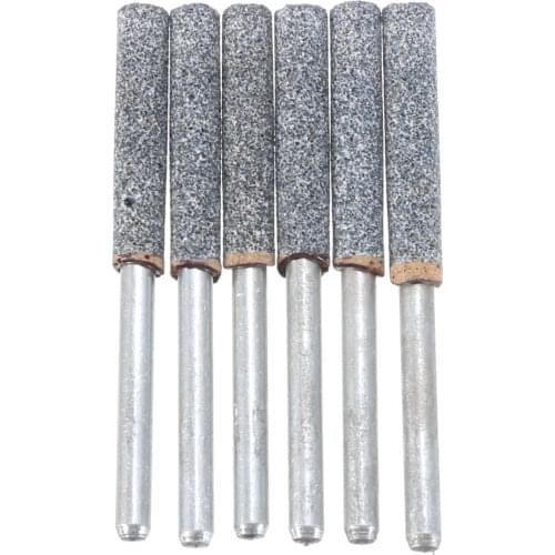 6pcs 3/16" 4.8mm Diamond Chainsaw Sharpener Head Burr Stone File Chain Saw Sharpening Tool Set