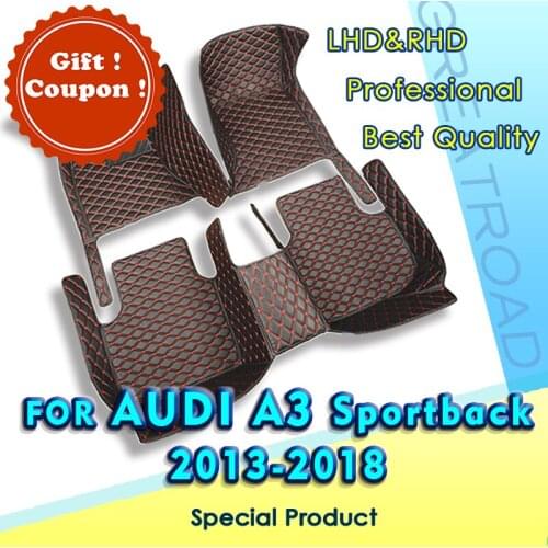 Car floor mats for AUDI A3 Hatchback/Sportback 2013 2014 2015 2016 2017 2018 Custom foot Pads automobile carpet cover interior