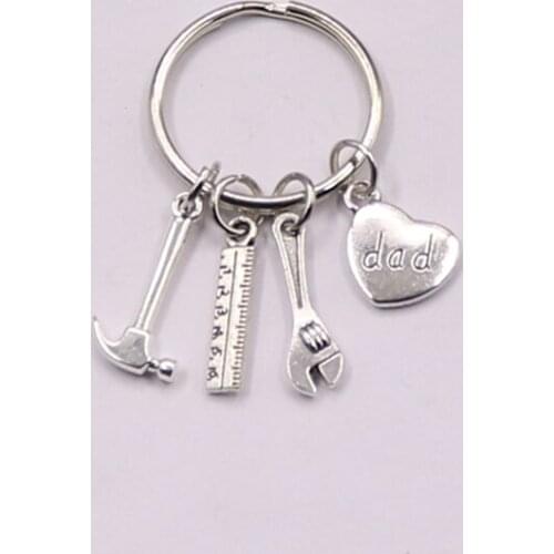 Daddy Keychain ,Tool keychain, Hammer wrench Charm Keychain , Dad Charm , Dad Gift