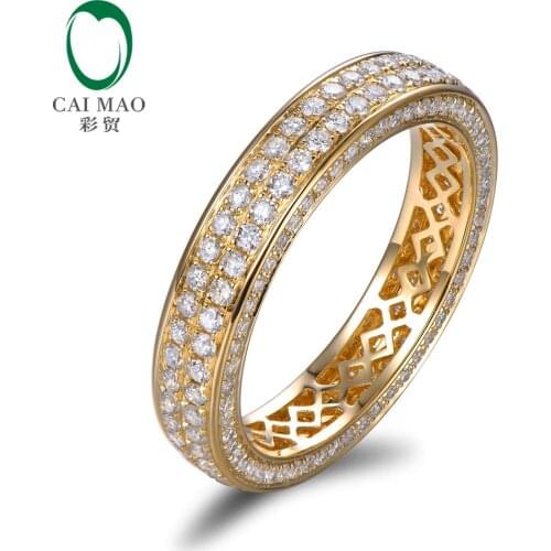 Caimao Full Eternity 14KT/585 Yellow Gold 1.12 ct Pave H SI Diamond Engagement Wedding Band
