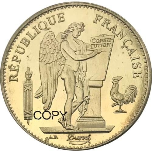 France Republic 1887 A Gold Coin 50 Francs Brass Metal Copy Coin Commemorative COINS
