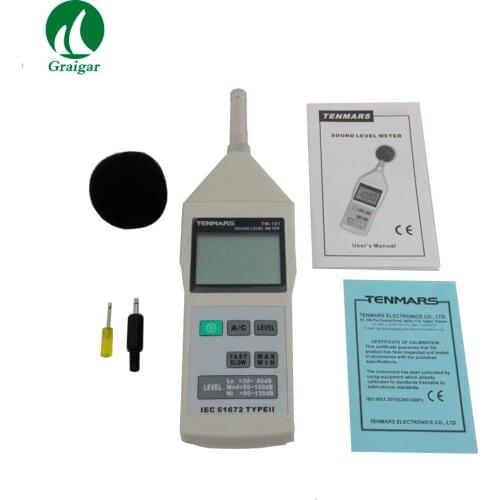 Sound Level Meter IEC 61672, Type II . LO, MED, HI Ranges AC/DC Signal Output TM-101