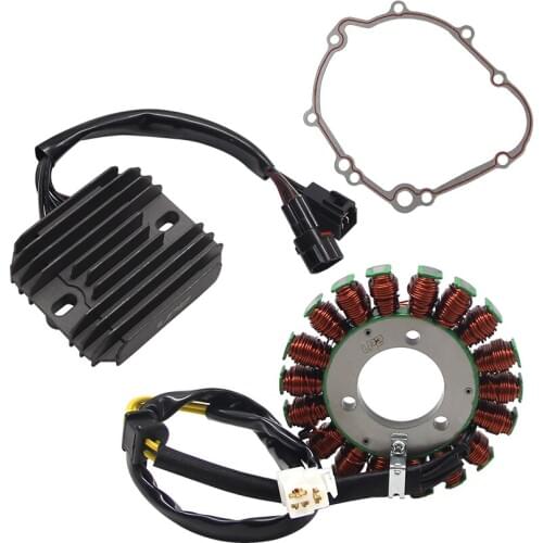Motorcycle Magneto Stator Coil + Voltage Regulator Rectifier + Gasket For Suzuki GSXR600 GSXR750 31401-01H00 32800-02H00 21H00