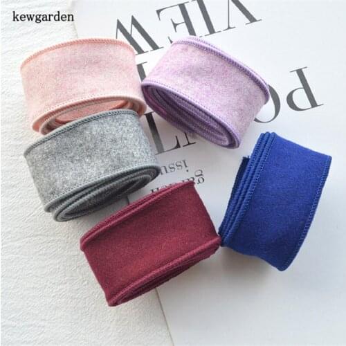 Kewgarden Twill Woolen Cloth Ribbon 3cm 1-1/4" Bow Hair Accessories Satin Ribbons Handmade Tape Webbing 10 Meters