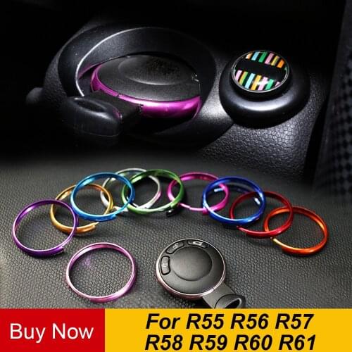 Keying Key chain Aluminum Alloy Fob Ring Rim Trim Cover for Mini Cooper JCW R55 R56 R57 R58 R59 R60 R61 Countryman Car Styling