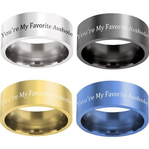 Free Shipping You are my favorite idiot love ring romantic letter couple Valentines Day jewelry fashion gift