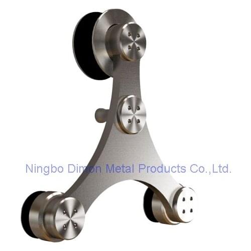 Dimon America Style Fashion SS 304 Satin Sliding Glass Door Hanging Wheels Hardware DM-SDG 7006 With Soft Close