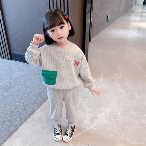 Kids Clothes Set Boys Girls Sportswear O-Neck Pullover Hoodies Tops+Pants 2Pcs Suits Autumn Children Casual Tracksuit Outfits