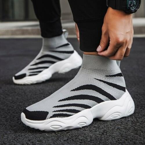 High Top Sock Men Shoes Trainers Sport Shoes Unisex Couples Shoes Slip On Walking Men Sneakers Women Zapatillas Hombre 35-47