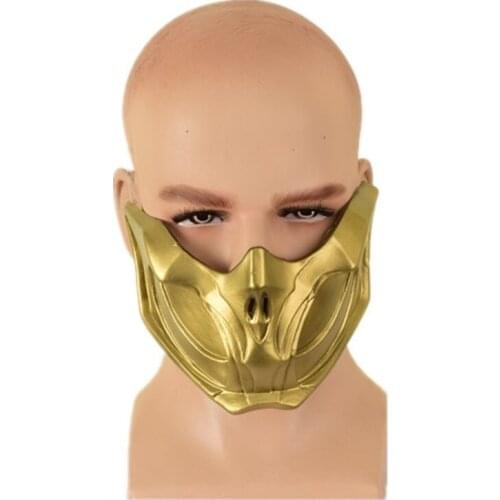 Mortal Kombat 11 SCORPION Cosplay Mask Latex Made High quality Yellow Color Scorpion Masks Halloween Cosplay Props